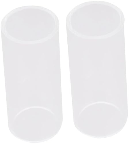 VALICLUD Guitar Glass Slide 2PCS Bottleneck 5.1cm White Smooth Surface for Acoustic Guitar Players