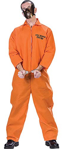 Generique – psykopath-herrdräkt strutfling halloweenkostym orange – XXL
