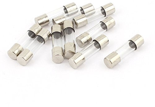 sourcing map 10Uds 250V 0.63A 630AMP Rápido Soplado Vidrio Fusibles Tubos 5mm x 20mm