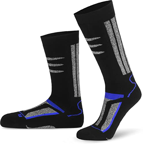 normani 3 Paar Kinder Funktionssocken Kniestrümpfe mit Innenfrottee - Winterstrümpfe Skistrumpf für Mädchen und Jungen (Gr. 27-42) Farbe Blau Größe 39-42