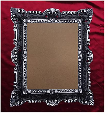 Lnxp Bildramar antik barock i färg: svart/silver dubbel färg 44 x 38 cm rektangel REPRO-bilder för 29 x 22 cm eller 22 x 29 cm barockram bilder