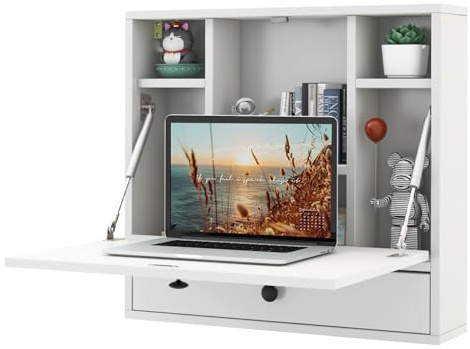 Tangkula Folding Wall Table, Floating Desk