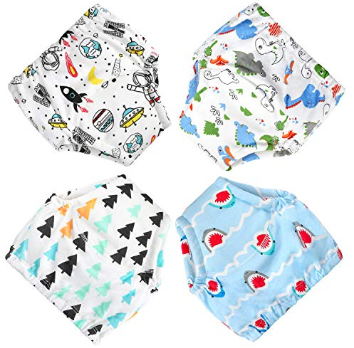 FLYISH DIRECT Baby Töpfchen Trainingshose Baby Trainingshose Kleinkind für Kinder Trainingshose Töpfchentraining für Mädchen Jungen, 4 Stück, 100/3T