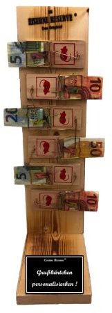 Eiserne Reserve Personalisierte Geschenke Geld für Männer Frauen originelle lustige Geschenkidee mit Namen personalisierbar Mausefalle Premium - Papa Mama Geburtstag Hochzeit