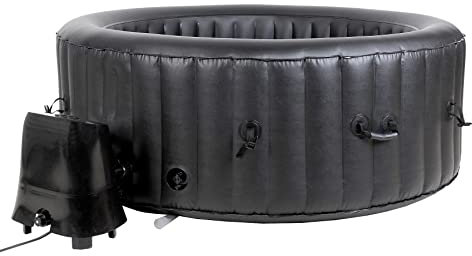 Beneo Spa - Vasca idromassaggio gonfiabile portatile per 4 persone, colore: Nero