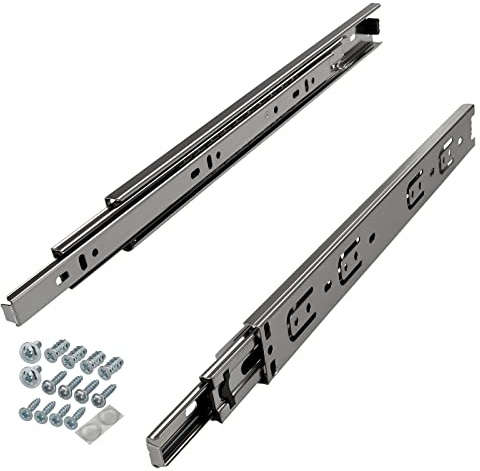 SOTECH 4 pares de guías de extracción total KV-25-H35-L350-NF-MS 350 mm versión estándar, capacidad de carga 25 kg, guía de cajón incl. juego de tornillos