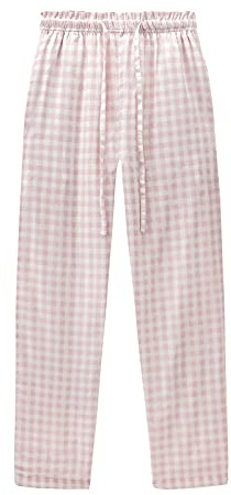 HomyComy Pantaloni Pigiama Donna Quadri Pantaloni del Pigiama da Notte in Cotone Comodi con Tasche