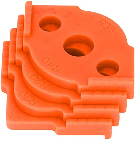 Accessoires de Gabarit Tbelle, 4 Pcs Rayon Gabarit de Routeur de Gabarit Abs Usure de Travail Résistant à l'angle de Baignade Jig Jig Half Rond Positionneur de Coin Rouge (Orange)