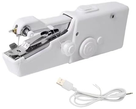 Handheld Sewing Machine, Portable Mini Sewing Machines, Cordless Portable Electric Sewing Machine for Beginners, Suitable for Clothing, Curtains, DIY Home Travel(White)