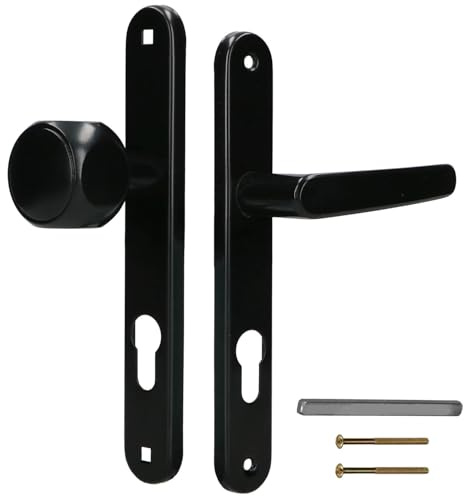 KOTARBAU® Tryckknapps-handtag 72 mm dörrhandtag Svart türgriff PZ Långt skylt Set Dörrknapp Trycksats Rumsdörr dörrbeslag Dörrbeslag Inredningsdörrar dörrtryck dörrtryckssats Aluminiuminsats