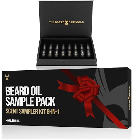 The Beard Struggle Beard Oil Scent Sampler Kit 8 Scents Gifts for Men,40ml | 8 premium scents, ideal gifts for men, travel beard care kit, beard oil gift set for him, pack of 8 beard oil
