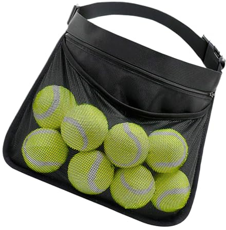 Generico Porta Palline Da Tennis Da Fianchi - Cintura Portapalle Per Pickleball,Cintura Regolabile Per Baseball Pickleball E Golf Con Tasche