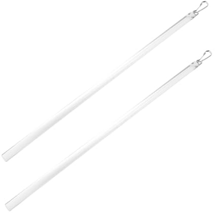 BATHVEVE Barra De Cortina De Acrílico Transparente 12 Pulgadas Varillas para Cortinas Juego De 2 Piezas Resistente Adecuado para Estores y Visillos Uso Hogares y Oficinas