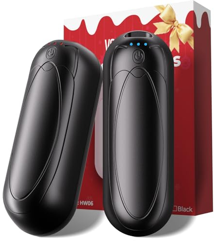 VOSFEEL Calentador de Manos Magnéticos Recargables, 23H de Autonomía, Doble Carga USB-C, Calentador de Manos Eléctrico Reutilizable con Indicador de Batería, Pack de 2 para Invierno/Navidad