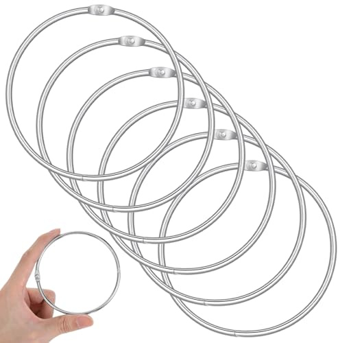 6 Pack 10cm Binder Rings, Heavy Duty Metal Ring Binder for Organizing Index Cards, Flash Cards, Photos, Files, Ring Binders for Office, School, Home Use