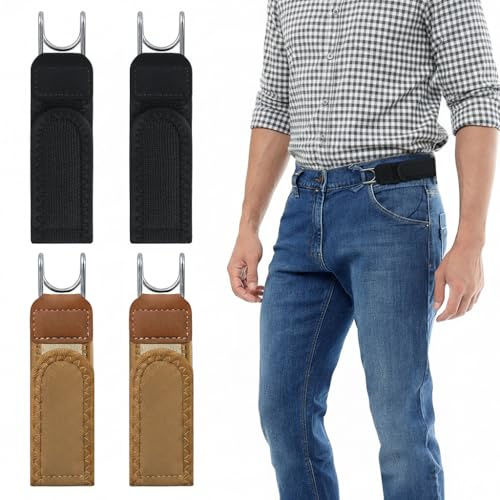 XYGK Metal Hook Elastic Belt, Buckleless Invisible Stretch Belts,Adjustable No Buckle Waist Strap Invisible Stretch Belt for Men and Women