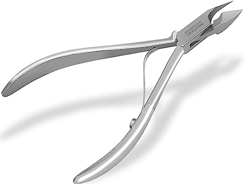 Nagelhautzange Hautzange 10 cm mit 10 mm Schnitt - Rostfreies Edelstahl - für die Entfenrung von Nagelhaut Silber