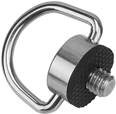 Leftfoto D-Ring mit flachem Kopf, 0,64 cm (1/4 Zoll) Schraube für Kamerastativ, DSLR-Kamera, Stativstativ, Einbeinstativ, QR-Platte, Teleskop-Kugelkopf, Objektivkragen