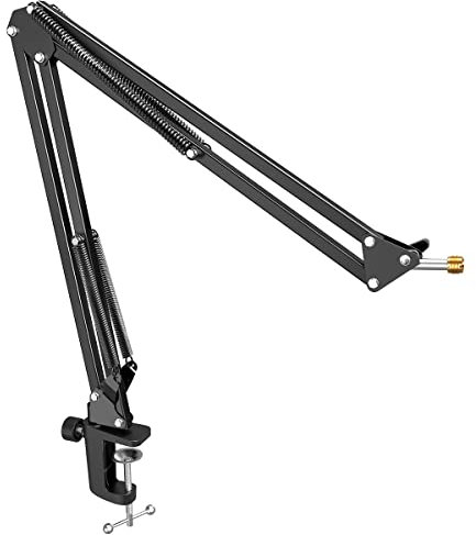 Microphone Arm Stand, FIFINE Suspension Boom Scissor Mic Stand with Heavy Duty Clamp, 3/8 to 5/8 Adapter, for Voice-over, Gaming, Recording, Studio, Home Office (CS1)