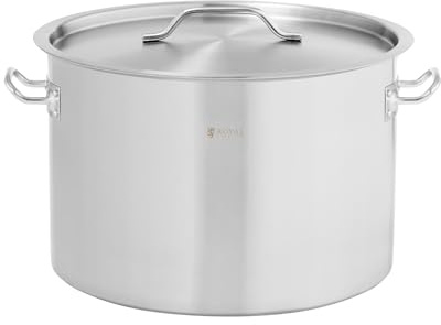 Royal Catering kastrull induktion 23 l Ø 35 cm med lock rostfri kastrull induktionsspis induktionshäll kastrull i rostfritt stål
