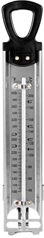zymay Cuisson du Sucre - Thermomètres à Frire en Acier Inoxydable, avec Crochet et Clip Pot, Thermomètres à Bonbons et Minuteries pour Une Utilisation Générale dans la Cuisine