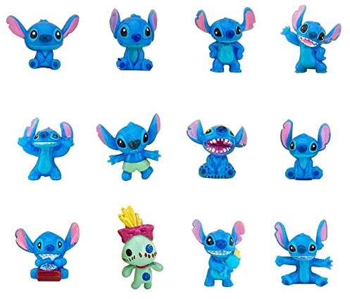 12 Stück Mini Figuren Set ZHUYUN-Stitch Mini Figuren Set, Cake Topper, Kuchen Dekoration Cake Topper Lieferungen für Kindergeburtstag deko Mädchen/Junge Geburtstags Party liefert Cupcake Figuren
