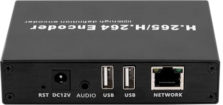 EXVIST H.265 4K HDMI-videokodare, HDMI till IP-kodare, dubbel USB 2.0 för inspelning, HDMI-loopout, Compatible with ONV/HK, direktsändning för YouTube, Facebook, Wowza, Twitch