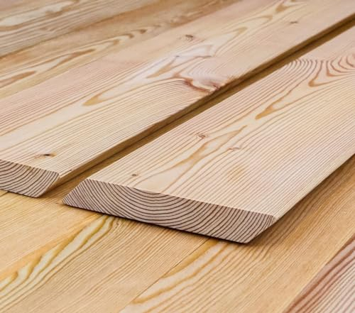 Listelli rombo a 45°, in larice siberiano, 21 x 120 x 1500 mm (lunghezza 1,5 m), confezione da 9