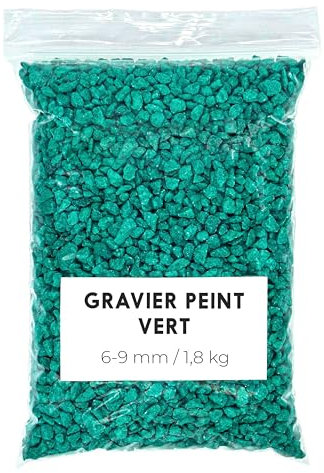 Landare Dekosteine Grün 1,8 Kg - Dekosteine für Vasen - Deko Granulat - Dekokies - Kieselsteine - Dekosteine - Gefärbte Steine (6-9 mm)