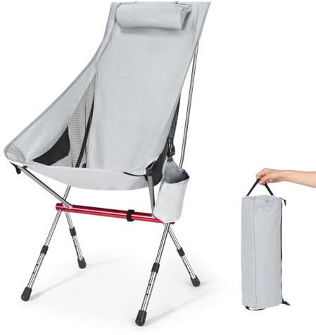 jianyana Campingstühle, Leichter Campingstuhl Faltbar Angelstuhl Campingstuhl Höhenverstellbare Sitzfläche Camping Stuhl Tragbar Seitentasche für Outdoor, Angeln, Strand, Garten, 150kg Tragkraft