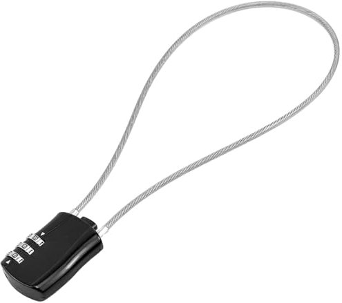 Cadenas à Câble Rétractable, 3 Chiffres Câble Antivol en Acier Cadenas à Combinaison Numérique Verrou à Mot de Passe Serrure à câble avec 51 cm Câble pour Moto Vélo Snowboard Skis Valises (Noir)