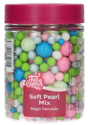 FunCakes Soft Pearls Mix Magic Fairytale: Perle di Zucchero Commestibili per Decorare Torte, Crostate e Cupcake, Ottimo Gusto, Ottime per Decorazioni, 80 g