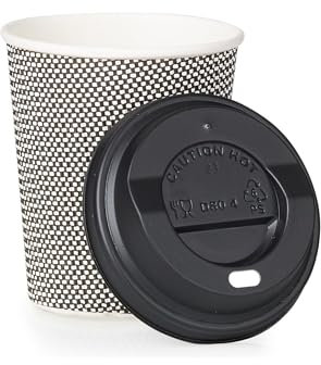 SmartCups 8oz Triple Wall Disposable Coffee Cups with Free Lids – Pack of 100 – Compostable, Leak-Proof & Insulated – Food Certified Hot Drink Takeaway Cups – Eco-Friendly Paper Cups 100 Pack 8 OZ