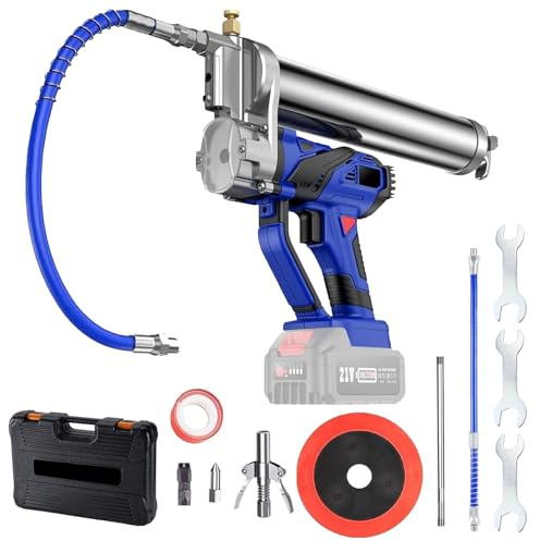 Ingrassatore a Batteria per Makita, Pistole per Grasso Kit Professionali Senza Fili Elettrico da 18V 10000 PSI con Tubo,Frizione a Sgancio Rapido,Grilletto a velocità Variabile,Valigia(Senza Batteria)