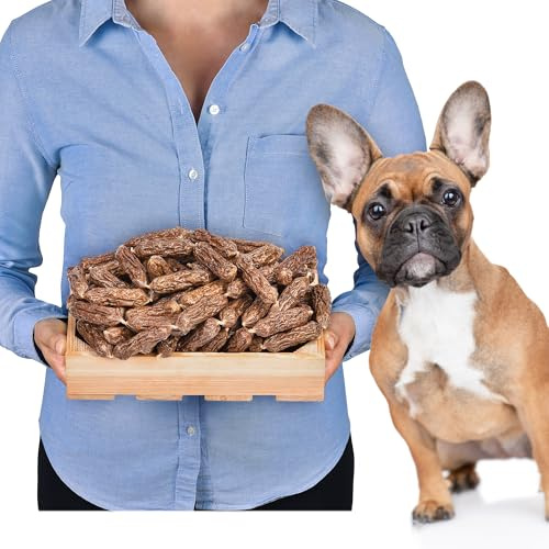 Salchichas de pollo para perros, 1 kg (aprox. 110 – 115 unidades) | Natural y secado al aire libre | sin cereales y bajo en grasa | aperitivo masticable rico en proteínas para perros de todas las