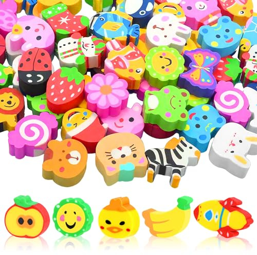 30 gomas de borrar de animales para niños Borrador Para Niños Divertidas de Animales Mini Borradores de Lápices para regalos, recompensas de clase y favor de fiesta