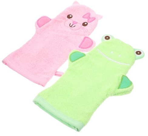 NOLITOY 2 pièces de Exfoliants pour Garçon Fille Doux Mitaines Moussantes Lavage Corporel pour Garçon et Fille Accessoires de Bain Compacts