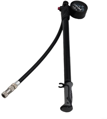 Yhenlovtt 300 PSI haute pression pour pompe à air à vélo avec jauge pour fourche arrière suspension amortisseur et pneus, alliage d'aluminium portable pour pompe à vélo (JTF350)
