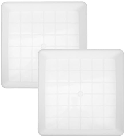 OSALADI Platos Cuadrados para Macetas 25 CM Bandejas de Riego Resistentes Intemperie Base para Macetas de Balcón Aptas para Suculentas y Bonsáis Pack de 2 Unidades Color