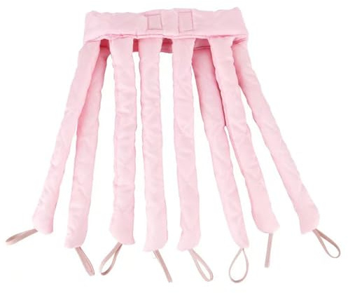CUEMOON Bigodini per capelli senza calore, ricci senza calore fascia termica per capelli lunghi, forma ondulata durante la notte per donne e ragazze,Rosa