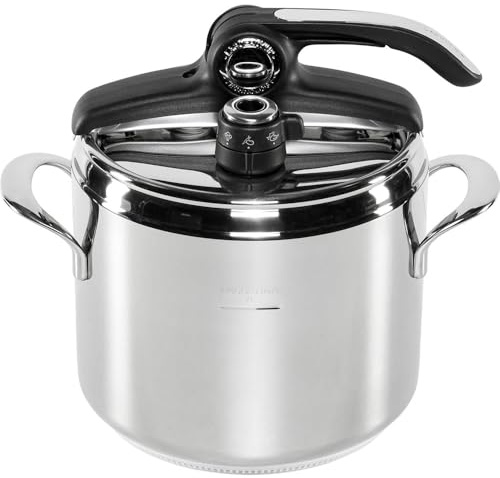 Lagostina Diva, Pentola a Pressione 7 L in Acciaio Inox, Cestello Incluso, con Fondo Lagofusion® e Valvola a 2 Pressioni, Compatibile con Induzione