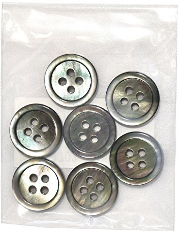 Naska AZK-1702 Natural Shell Button Black Butterfly