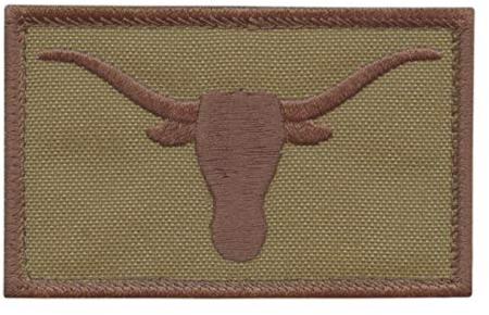 Texas Longhorn Tan Coyote Lone Star USA Army Tactical Morale Hook Cap Patch