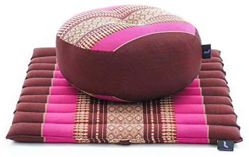 Leewadee Set Meditación Compacto Zafu & Zabuton 50 x 50 cm - Pequeño Kapok Cojín Yoga Zen