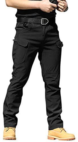 Onsoyours Pantalon Cargo Homme Multipoches Zippé Mince Combat de Travail Imperméable Militaire Tactique pour Casual Activités en Plein Air