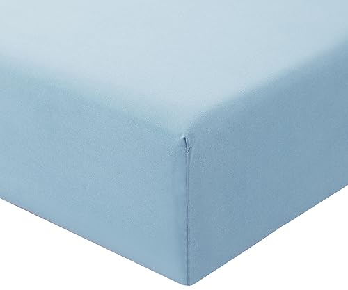 RUIKASI Spannbettlaken 140x200cm Blau Bettlaken - Oeko Tex Spannbetttuch 140x200 Bettbezug, Mikrofaser Betttuch Bett Laken Bezug 140 x 200 Hellblau 30 cm Tiefe Tasche, Bed Fitted Sheet Bedsheet