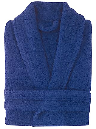 NH NOVOTEXTIL HOGAR Albornoz de baño de Algodón cardado sin capucha. 100% Algodón premium Densidad 450gr. Tejido ultra suave y absorbente. Tamaños S, M, L, XL y XXL (XL, Marino)