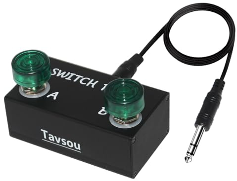 Tavsou Dual-latching Switch Pedal Per pedale effetto chitarra Con TRS Cable (Latch Dual Switch)