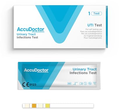 5 Accudoctor Urine Test Strips UTI Urinary Tract Infection for Protein Blood Nitritres and Leukocytes - Individually Packed - Test Stick Human Urine UTI Test Kit Testing Strips UTI Reagent Strips