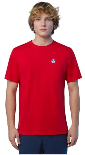 NORTH SAILS Uomo Maglietta in Jersey di Cotone con Maniche Corte - vestibilità Regular (XL, Rosso)